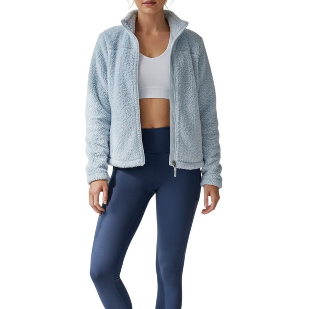 L.L.Bean Vintage Light Blue Fleece Jacket Women’s Size L Regular - Picture 1 of 16